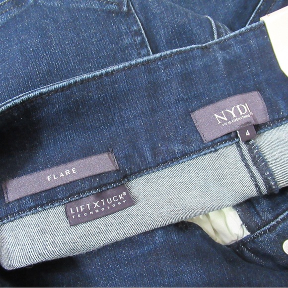 NYDJ High Rise Ava Daring Flare Denim Jeans Size 4 Paneled Waistband - Picture 8 of 17